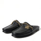 Black Leather Visconti Slippers Dress Shoes