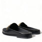 Black Leather Visconti Slippers Dress Shoes