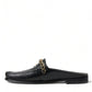 Black Leather Visconti Slippers Dress Shoes