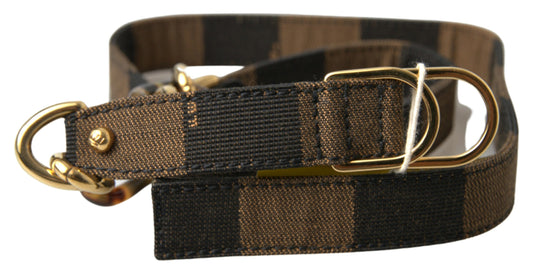 Brown Stripes Canvas Fashion Buckle Waist Belt