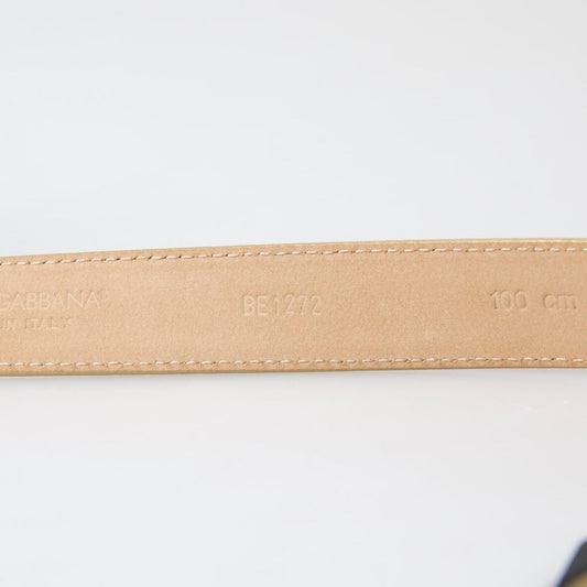 Gold Leather DG Crystal Buckle Cintura Belt