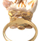 Golden Canine Chic Resin & Brass Ring