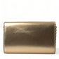 Elegant Metallic Gold Leather Crossbody Purse