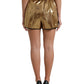 Elegant High Waist Metallic Gold Shorts
