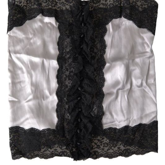 Silver Black Lace Sleepwear Camisole Underwear