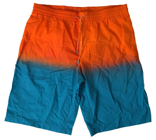 Orange Blue Gradient Beachwear Swimwear Shorts