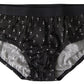 Elegant Black Dotted Brief with Comfort Fit