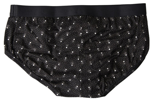 Black Dotted Cotton Brandon Briefs Underwear