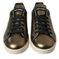 Bronze Leather Portofino Logo Men Sneakers Shoes