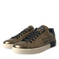 Bronze Leather Portofino Logo Men Sneakers Shoes