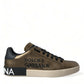 Bronze Leather Portofino Logo Men Sneakers Shoes