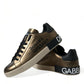 Bronze Leather Portofino Logo Men Sneakers Shoes