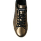 Bronze Leather Portofino Logo Men Sneakers Shoes