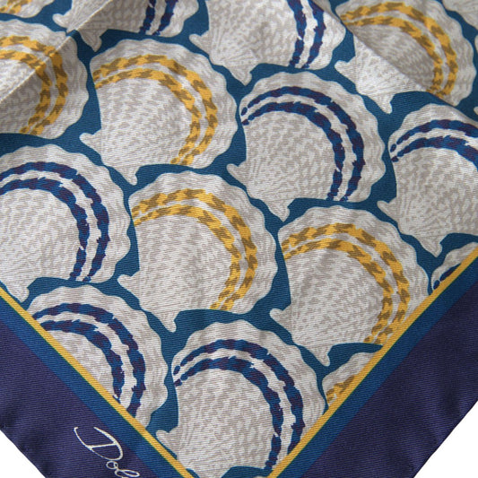 Multicolor Shell Silk Square Handkerchief Scarf