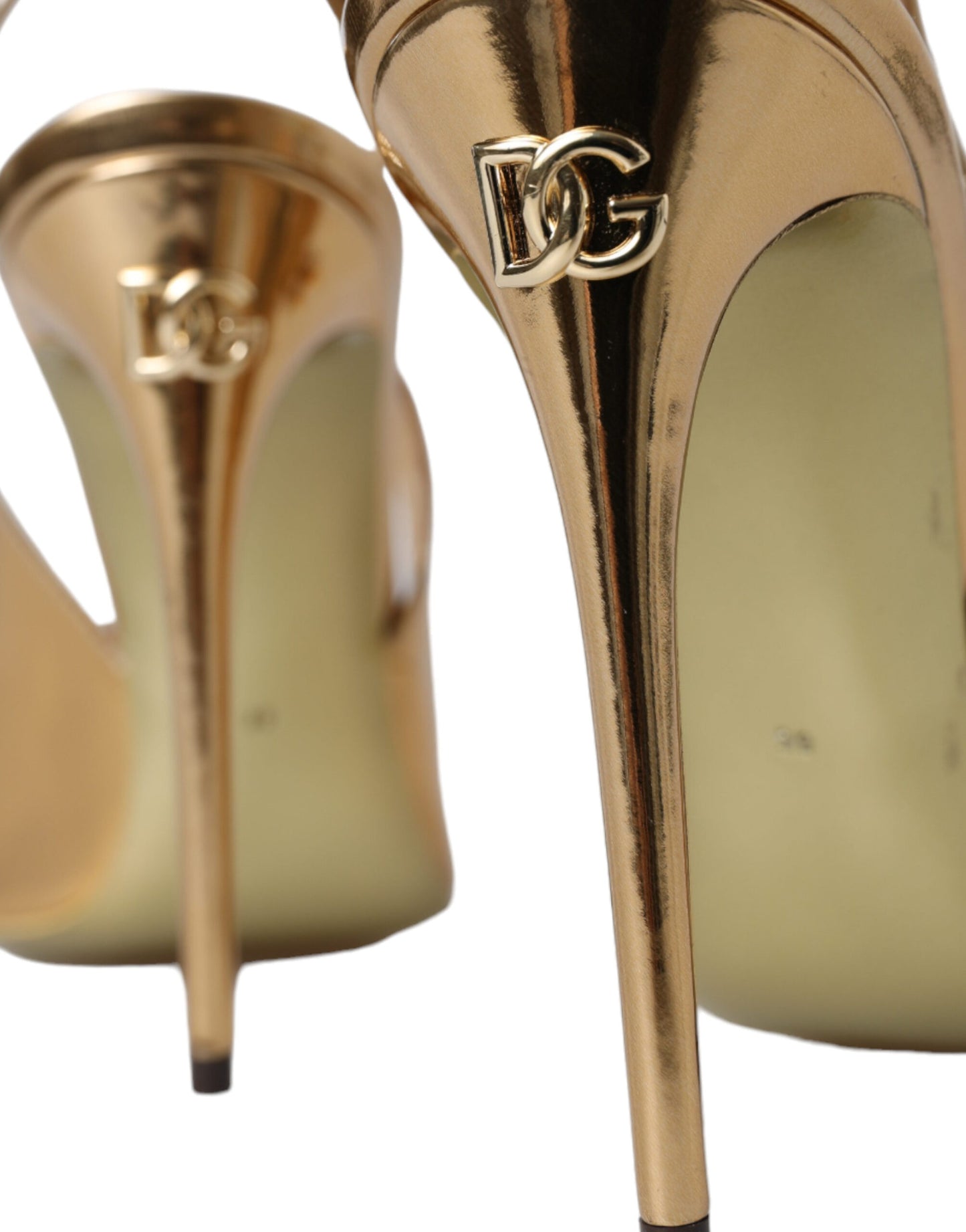 Gilded Luxe Leather Slingback Heels
