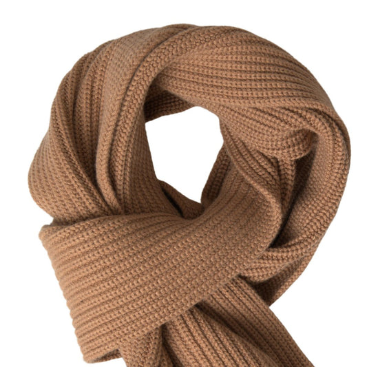 Brown Cashmere Knit Neck Wrap Shawl Scarf