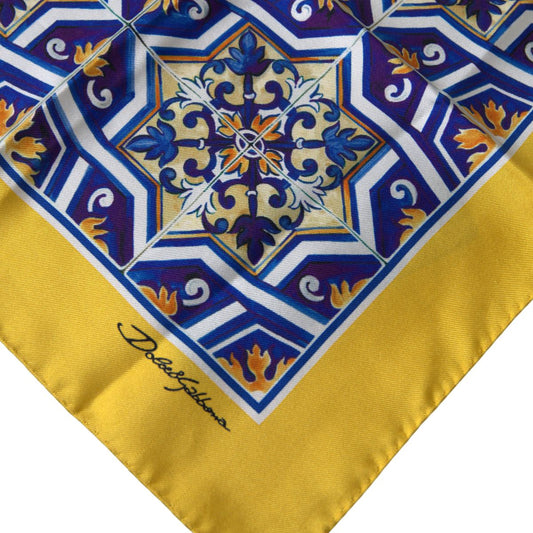 Multicolor Patterned Silk Handkerchief Scarf