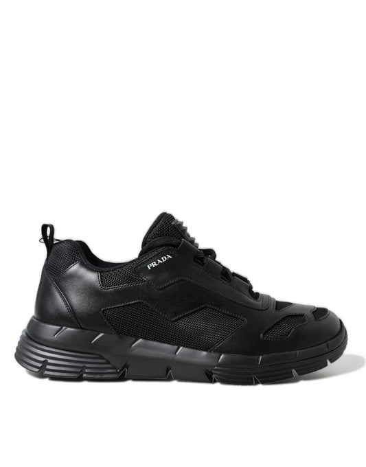 Black Mesh Panel Low Top Twist Trainers Sneakers Shoes