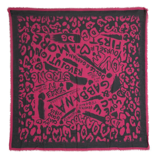 Pink Logo Print Shawl Modal Neck Wrap Scarf