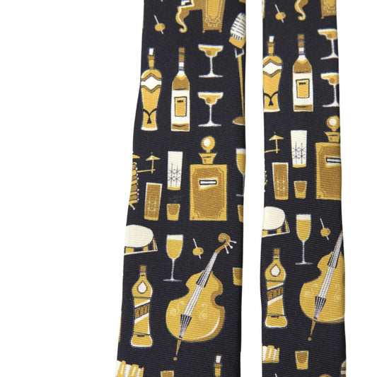 Exclusive Silk Tie with Musical Print