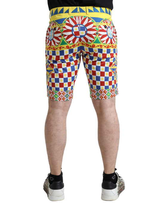 Multicolor Carretto Print Men Bermuda Shorts