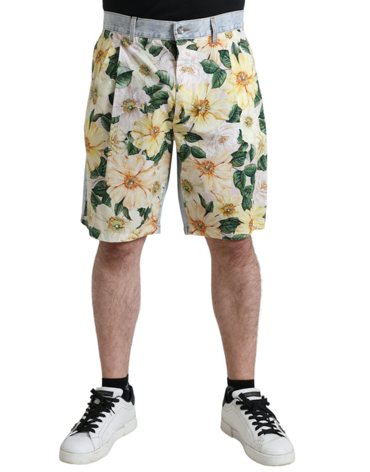 Multicolor Floral Cotton Bermuda Shorts