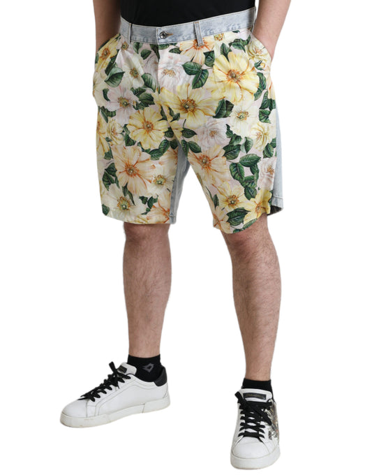 Multicolor Floral Cotton Bermuda Shorts