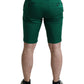 Elegant Deep Green Cotton Bermuda Shorts