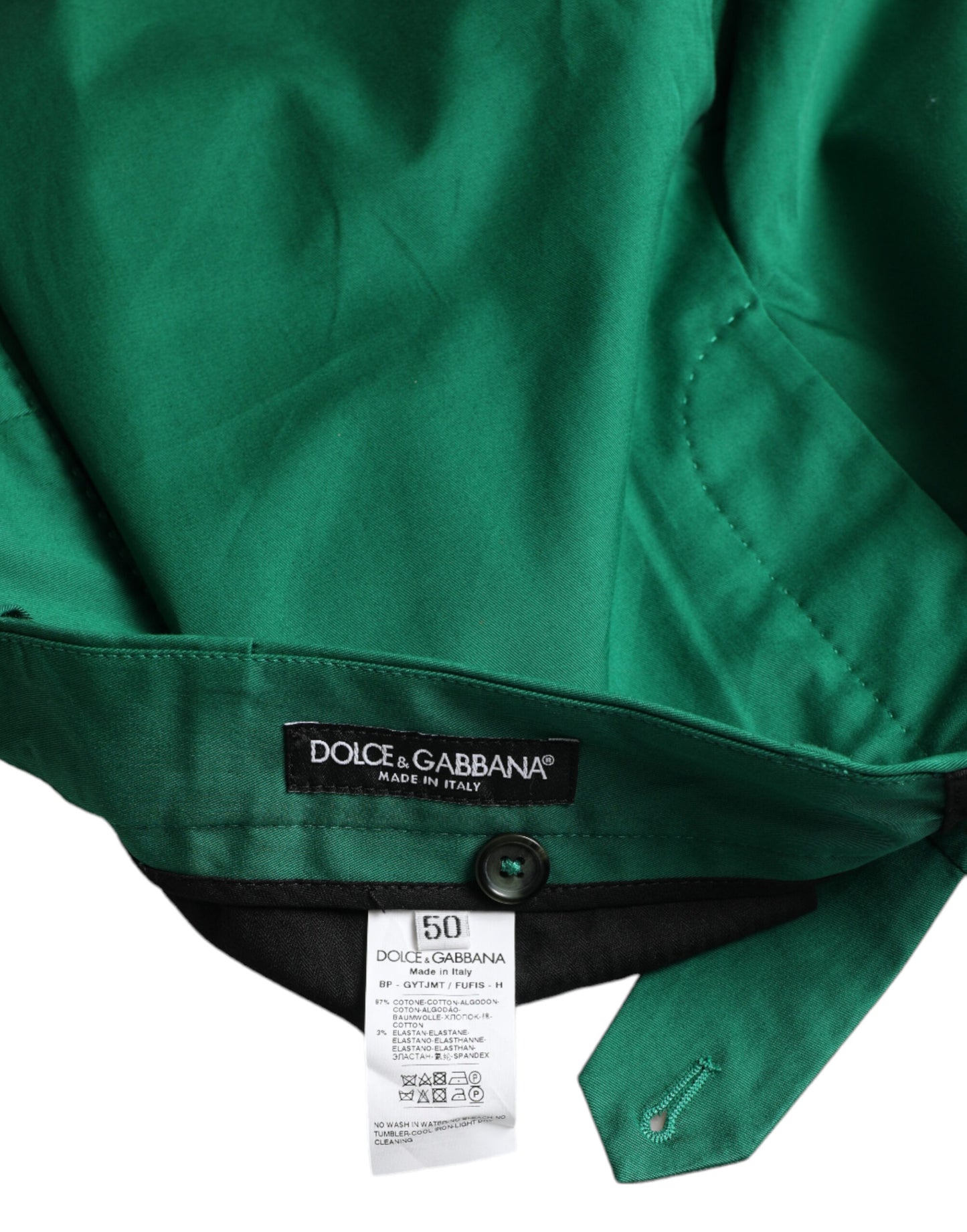 Elegant Deep Green Cotton Bermuda Shorts