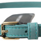 Aquamarine Elegance Leather Belt