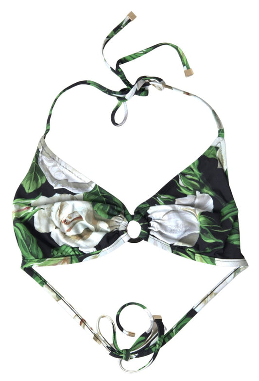 Black Floral Two Piece Beachwear Swimwear Bikini