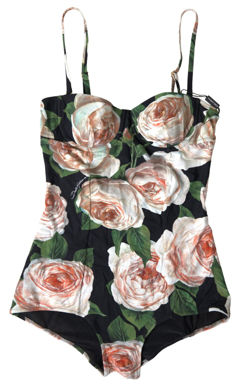 Elegant Floral Print One-Piece Swimsuit