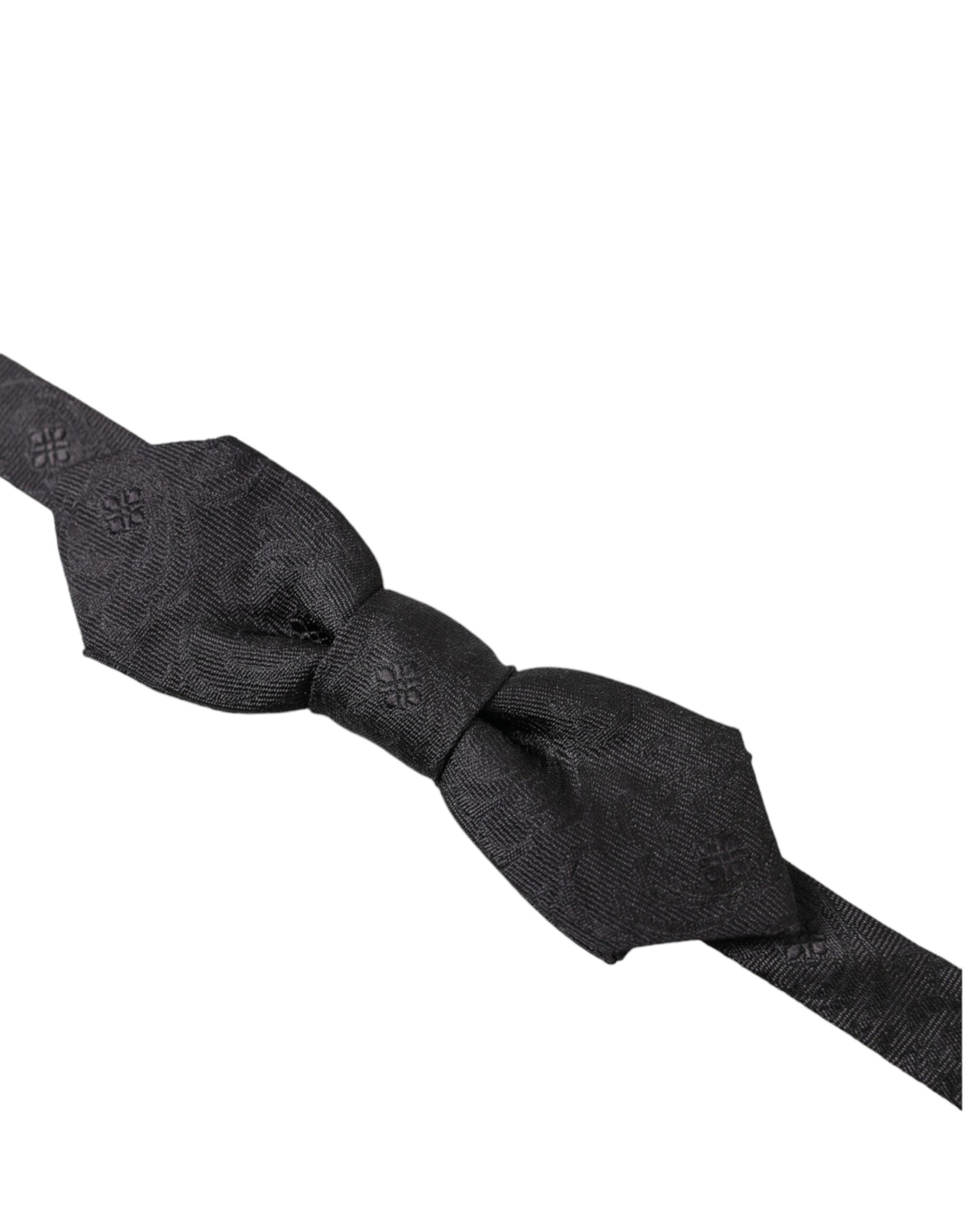 Elegant Black Fantasy Silk Bow Tie