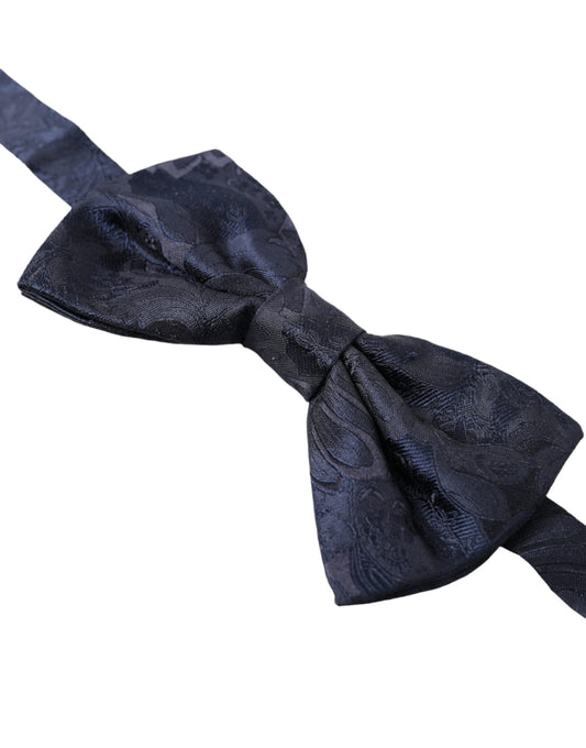 Blue Silk Adjustable Neck Men Papillon Bow Tie