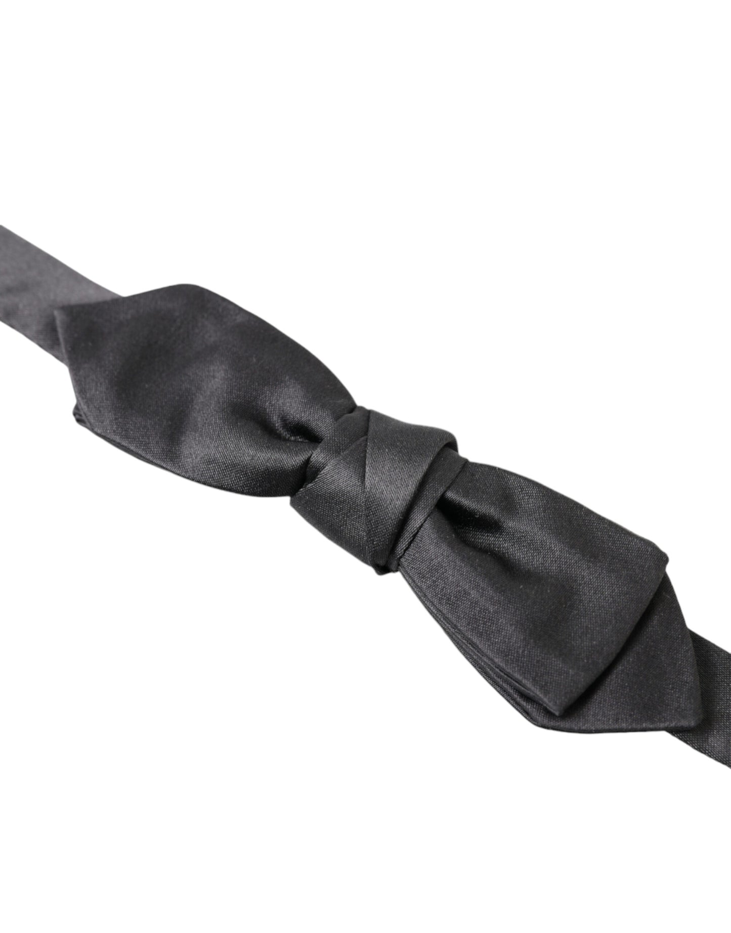 Elegant Anthracite Silk Bow Tie