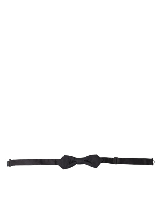 Black Silk Adjustable Neck Men Papillon Bow Tie