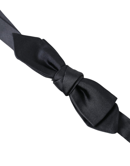 Dark Blue Silk Satin Adjustable Neck Men Papillon Bow Tie