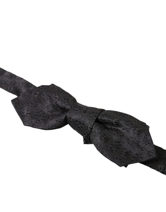 Black Silk Adjustable Neck Papillon Bow Tie