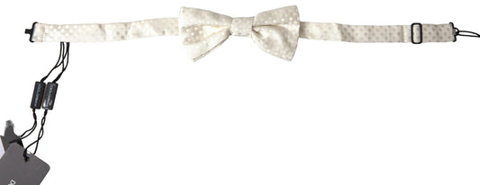 Elegant Ivory Fantasy Pattern Silk Bow Tie