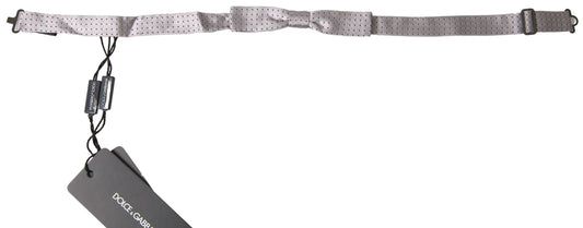 Elegant Grey Silk Bow Tie