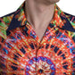 Multicolor Silk Button-Down Casual Shirt