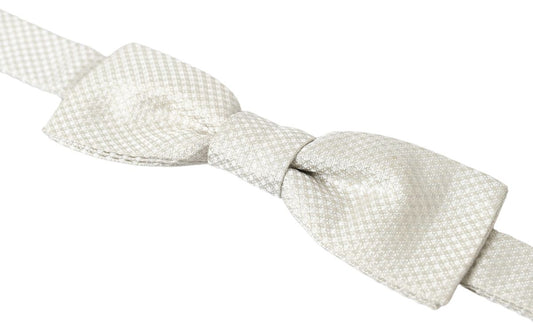 Elegant Ivory Silk Bow Tie