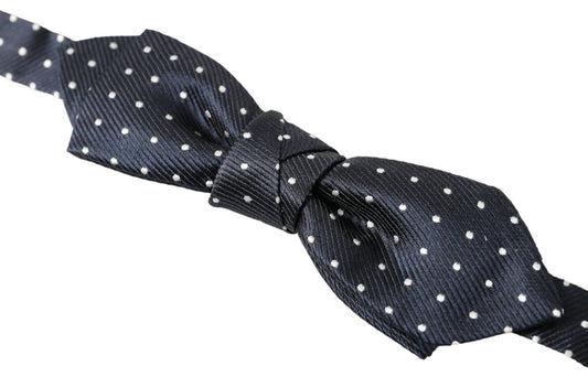 Elegant Blue Silk Bow Tie