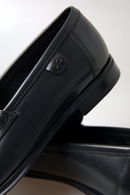 Elegant Black Leather Mens Loafers