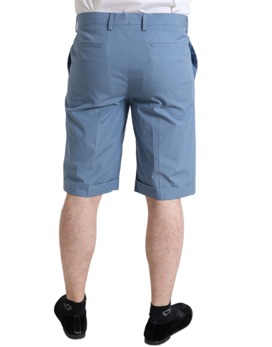 Sky Blue Cotton Bermuda Shorts