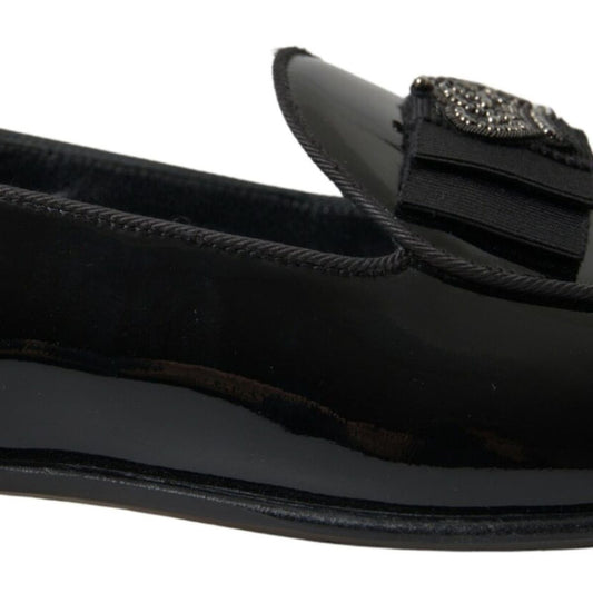 Black Patent Leather Loafers Crown