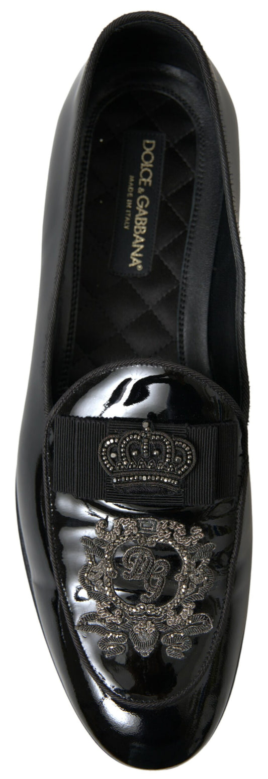 Black Patent Leather Loafers Crown