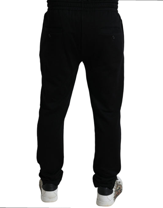Black DG Logo Skinny Jogger Sweatpants Pants
