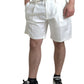 Elegant White Bermuda Denim Shorts