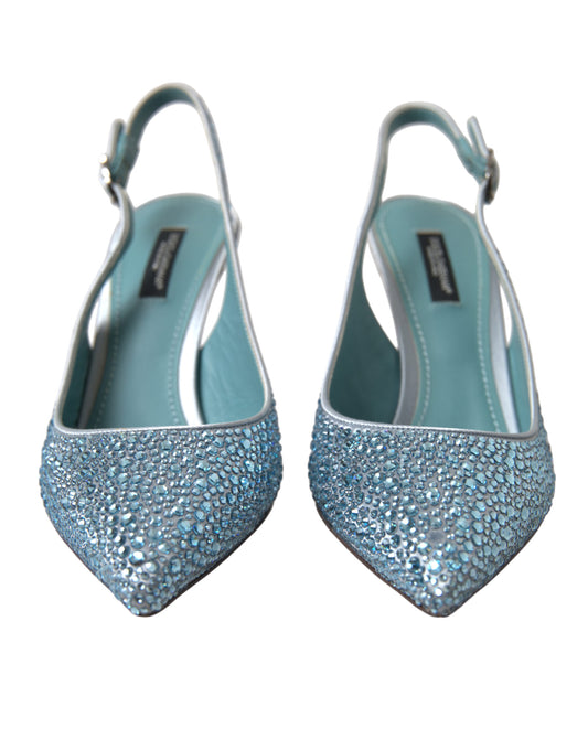 Blue Crystal Slingback Pumps Shoes